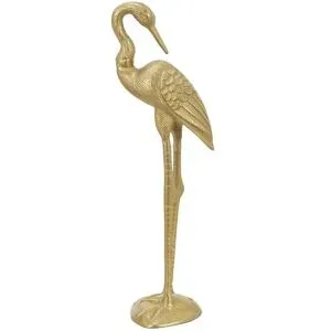 HOME STORY Deko Figur Kranich   ¦ gold ¦ Aluminium ¦ Maße (cm): B: 18 H: 58 T: