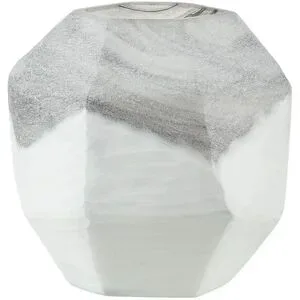 HOME STORY Vase   ¦ weiß ¦ Glas ¦ Maße (cm): B: 18 H: 17 T: 16.0