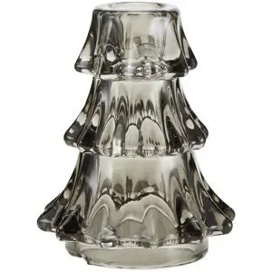 Höffner Kerzenhalter Tanne   ¦ grau ¦ Glas ¦ Maße (cm): H: 10,5  Ø: 8.2