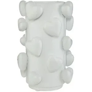 HOME STORY 3D Herz Vase   ¦ weiß ¦ Steingut ¦ Maße (cm): B: 18 H: 28 T: 17.5