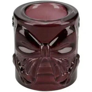 Höffner Kerzenhalter mit Schleife   ¦ rot ¦ Glas ¦ Maße (cm): H: 4,5  Ø: 4.5
