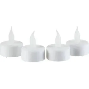 Höffner LED Teelichte  4er-Set   ¦ weiß ¦ Kunststoff ¦ Maße (cm): B: 10,4 H: 7,4 T: 10.2