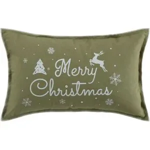 Höffner Kissen  Merry Christmas ¦ grün ¦ Maße (cm): B: 30