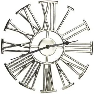 HOME STORY Wanduhr   ¦ silber ¦ Aluminium ¦ Maße (cm): H: 1  Ø: 41