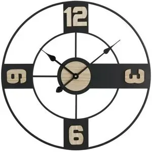 Höffner Wanduhr   ¦ schwarz ¦ Metall,MDF ¦ Maße (cm): B: 60 H: 60 T: 5.0