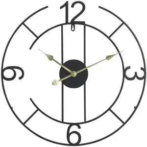 Höffner Wanduhr   ¦ schwarz ¦ Metall ¦ Maße (cm): B: 60 H: 60 T: 3.5
