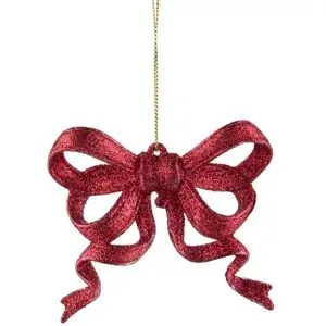 HOME STORY Anhänger Ornament Schleife   ¦ rot ¦ Kunststoff ¦ Maße (cm): B: 9 H: