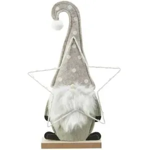 HOME STORY Figur Weihnachtsmann mit LED Stern   ¦ grün ¦ Metall,Holzwerkstoff ¦