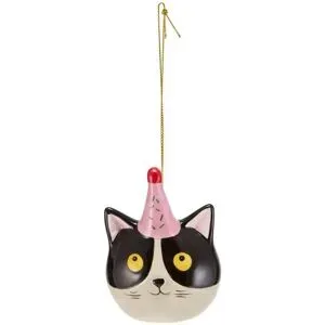Höffner Anhänger Katze   ¦ schwarz ¦ Dolomite ¦ Maße (cm): B: 6,5 H: 9 T: 4.0