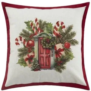 Höffner Kissen  Weihnachtskranz ¦ rot ¦ Maße (cm): B: 45