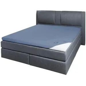 Höffner Jersey-Elastan Topperlaken   ¦ blau ¦ Maße (cm): B: 190 H: 10