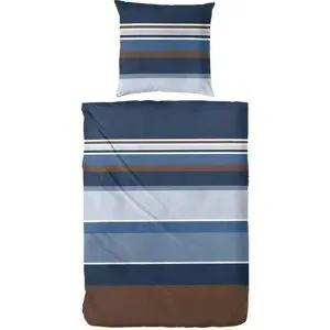 Höffner Mako-Satin Bettwäsche-Set   ¦ blau ¦ Maße (cm): B: 135 H: 1