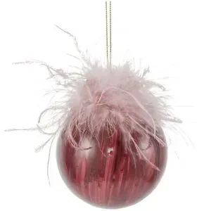 HOME STORY Weihnachtsbaumkugel mit Federn   ¦ rosa/pink ¦