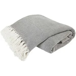 Höffner Tagesdecke mit Fransen   ¦ grau ¦ 100% Baumwolle ¦ Maße (cm): B: 280