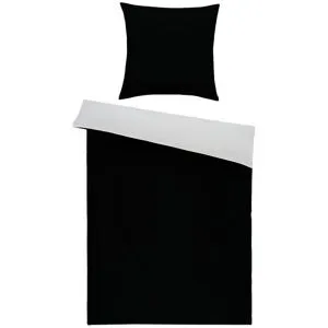 como Satin Wende-Bettwäsche  Satin Piping ¦ schwarz ¦ Maße (cm): B: 200