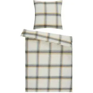 como Biber Bettwäsche  Cosy Check ¦ gelb ¦ Maße (cm): B: 135