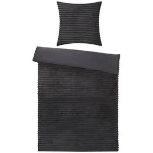 LevelOne Fake Fur Bettwäsche  Corded ¦ grau ¦ Maße (cm): B: 135