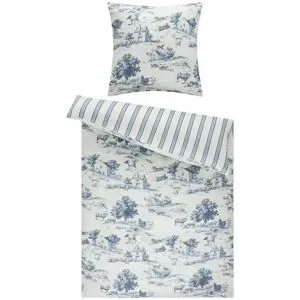 como Satin Wende-Bettwäsche  Toile ¦ blau ¦ Maße (cm): B: 155