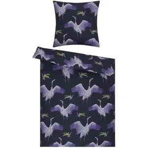 indigo Mako-Satin Bettwäsche  Stiched ¦ lila/violett ¦ Maße (cm): B: 135