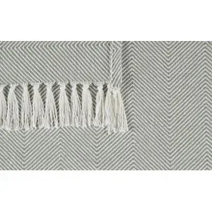 Höffner Tagesdecke  Fischgrad ¦ grün ¦ 100% Baumwolle ¦ Maße (cm): B: 220