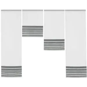 Höffner 4er-Set Miniflächen Vorhang   ¦ grau ¦ Synthetik ¦ Maße (cm): B: 100 H: 120