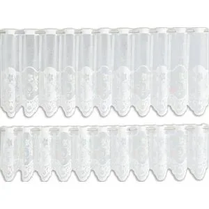 Höffner Bistrogardine 2er Set   ¦ weiß ¦ Synthetik ¦ Maße (cm): B: 160