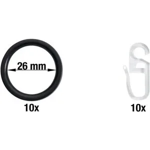 Mydeco Ersatzringe 10er-Set   ¦ schwarz ¦ Stahl ¦ Maße (cm): B: 3,4 H: 3,4