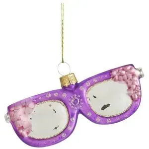 HOME STORY Weihnachtsbaumschmuck Brille   ¦ rosa/pink ¦ Glas,Aluminium ¦ Maße