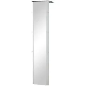 Höffner Spiegelgarderobe  Juno ¦ silber ¦ Glas,Metall ¦ Maße (cm): B: 45 H: 193 T: 35.0