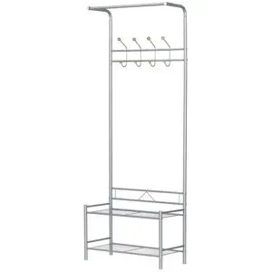 Höffner Standgarderobe  Wanda ¦ silber ¦ Maße (cm): B: 64 H: 177 T: 30.0