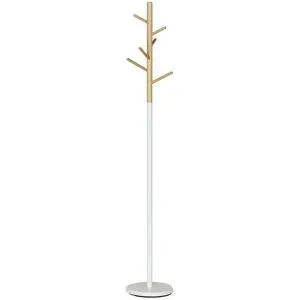 Höffner Kleiderständer  Ole ¦ silber ¦ Metallrohr,Massivholz ¦ Maße (cm): H: 171  Ø: 28