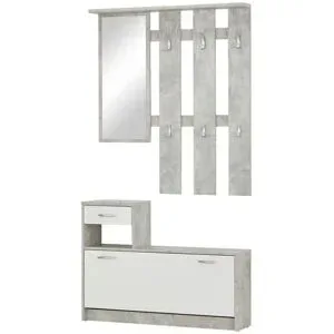 Höffner Garderobe  Onno ¦ grau ¦ Maße (cm): B: 100 H: 191 T: 25.0
