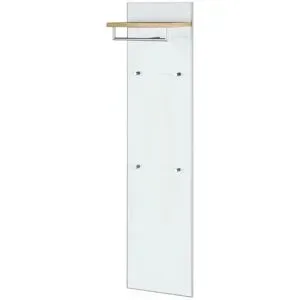 Höffner Garderobenpaneel  Duna ¦ weiß ¦ Glas,Holzwerkstoff ¦ Maße (cm): B: 42 H: 170 T: