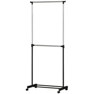 Höffner Rollgarderobe   ¦ schwarz ¦ Metallrohr,Kunststoff ¦ Maße (cm): B: 78,5 H: 200 T: