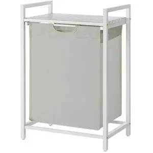 Höffner Wäschekorb   ¦ creme ¦ Stoff,Metall,Holzwerkstoff ¦ Maße (cm): B: 50 H: 72