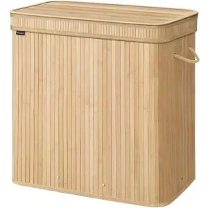 Höffner Wäschekorb   ¦ holzfarben ¦ Naturfaser,Metall,Baumwolle ¦ Maße (cm): B: 62,5 H:
