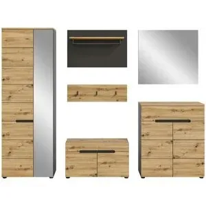 Höffner Garderobenkombination  Canu ¦ holzfarben ¦ Maße (cm): B: 255 H: 190
