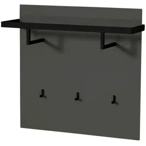 Wohnwert Garderobenpaneel  Leo ¦ grau ¦ MDF-Platte ¦ Maße (cm): B: 93 H: 88 T: