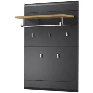 Höffner Garderobenpaneel  Cortina ¦ schwarz ¦ Holzwerkstoff ¦ Maße (cm): B: 80 H: 110 T:
