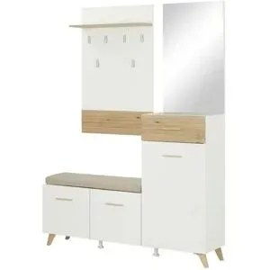 Höffner Kompaktgarderobe  Cadria ¦ weiß ¦ Maße (cm): B: 141 H: 189,5 T: 35.0