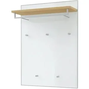 Höffner Garderobenpaneel  Xena ¦ weiß ¦ Holzwerkstoff,Glas ¦ Maße (cm): B: 80 H: 109 T: