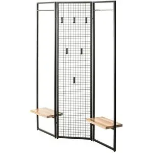 Höffner Standgarderobe  Reggio ¦ schwarz ¦ Metall,Holzwerkstoff ¦ Maße (cm): B: 133 H: