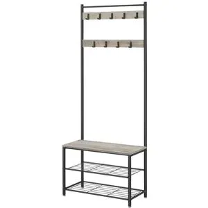 Höffner Kompaktgarderobe  Dacey ¦ grau ¦ Maße (cm): B: 70 H: 175