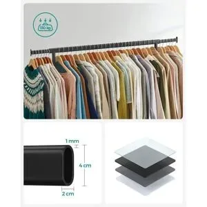 Höffner Kleiderständer  Pataye ¦ schwarz ¦ Kunststoff,Metall ¦ Maße (cm): B: 110 H: