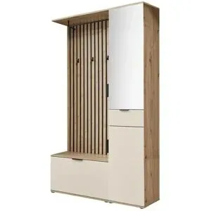 Höffner Kompaktgarderobe  Rovereto ¦ creme ¦ Maße (cm): B: 122 H: 195 T: 35.0