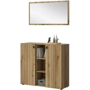 Höffner Garderobenkombination 2-teilig  Station ¦ holzfarben ¦ Maße (cm): B: 106 H: 192