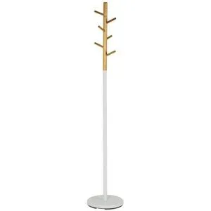 Höffner Garderobenständer   ¦ weiß ¦ Metall,Massivholz ¦ Maße (cm): B: 30 H: 173