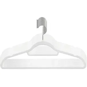 Höffner Kleiderbügel 50er-Set   ¦ weiß ¦ Metall,Kunststoff,Stoff ¦ Maße (cm): B: 43,5 H: