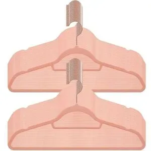 Höffner Kleiderbügel 50er-Set   ¦ rosa/pink ¦ Kunststoff,Stoff ¦ Maße (cm): B: 43,5 H: