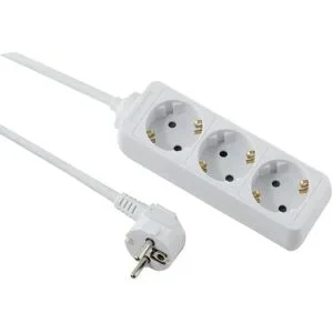 KHG Steckdosenleiste  EE-3-3680 ¦ weiß ¦ Maße (cm): B: 5,3 H: 4,1 T: 15.5